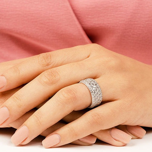 5.59 ct. Round Diamond Eternity Wedding Band-VIRABYANI