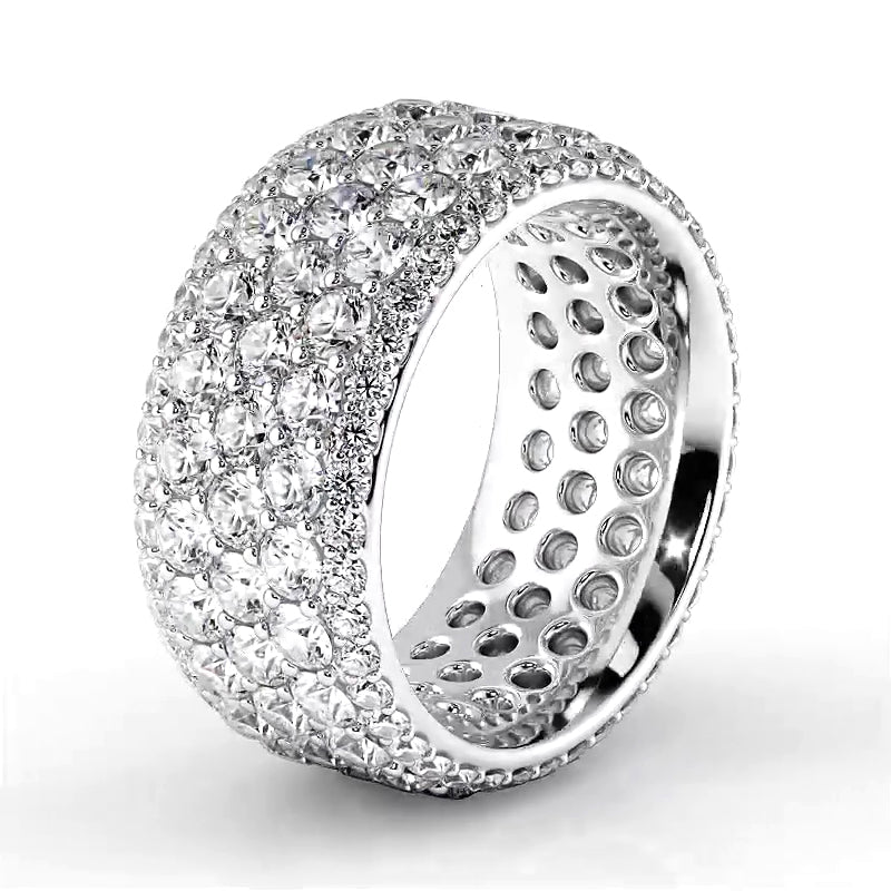 5.59 ct. Round Diamond Eternity Wedding Band-VIRABYANI