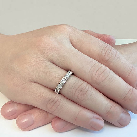 2.12 ct Round Diamond Eternity Wedding Band-VIRABYANI