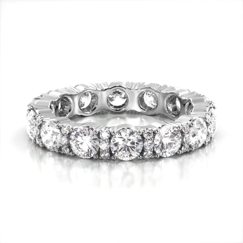 2.12 ct Round Diamond Eternity Wedding Band-VIRABYANI