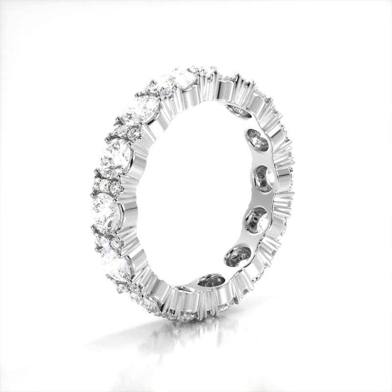 2.12 ct Round Diamond Eternity Wedding Band-VIRABYANI
