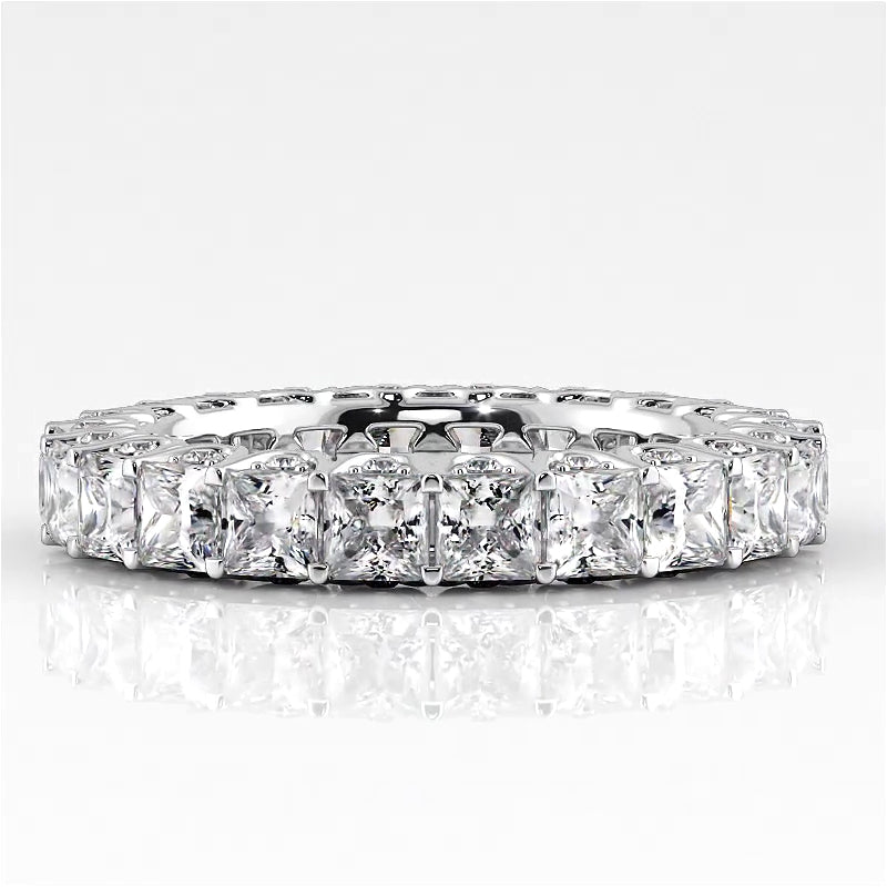 3.76 ct. Princess And Round Diamond Eternity Band-VIRABYANI