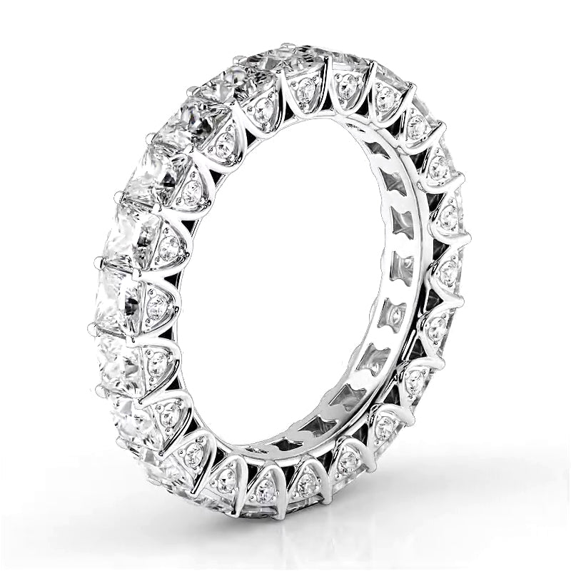 3.76 ct. Princess And Round Diamond Eternity Band-VIRABYANI