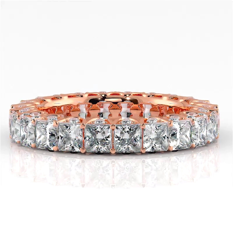 3.76 ct. Princess And Round Diamond Eternity Band-VIRABYANI