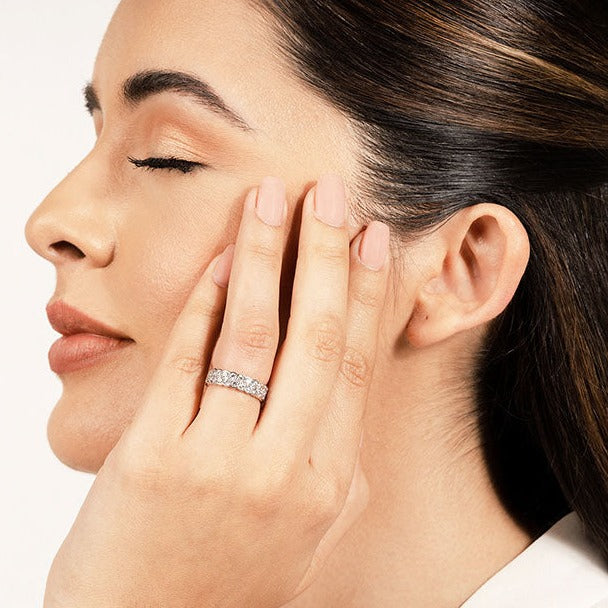 2.26 ct. Round Diamond Double Row Wedding Band-VIRABYANI