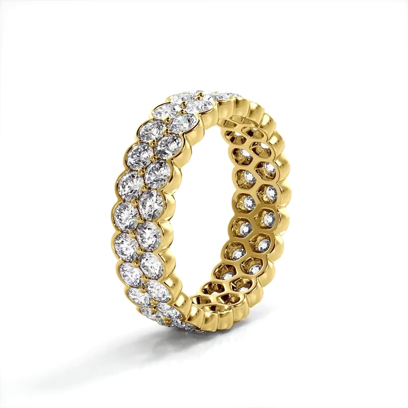 2.26 ct. Round Diamond Double Row Wedding Band-VIRABYANI