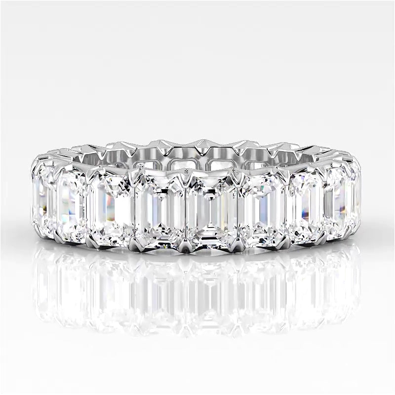 6.0 ct Emerald Cut Diamond Eternity Band-VIRABYANI
