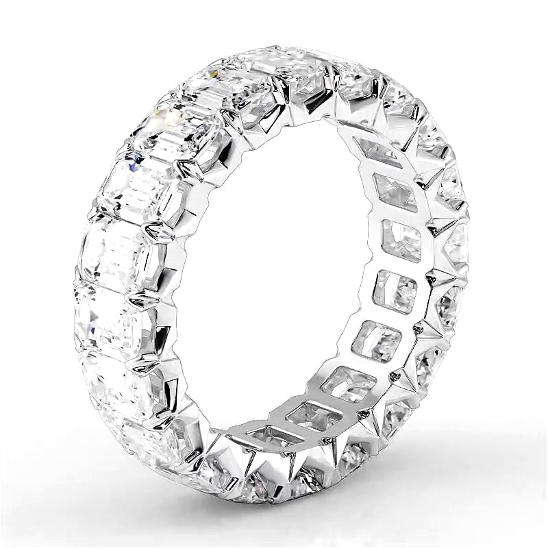 6.0 ct Emerald Cut Diamond Eternity Band-VIRABYANI