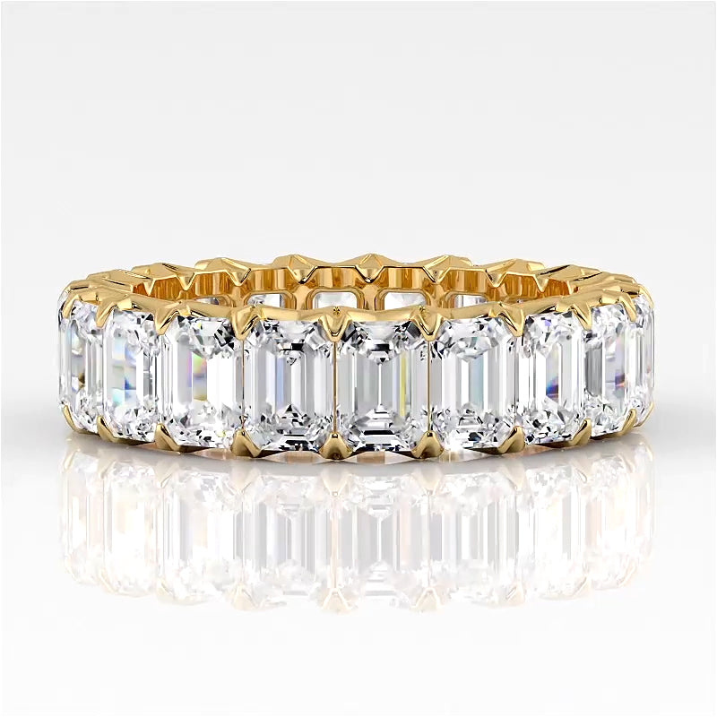 6.0 ct Emerald Cut Diamond Eternity Band-VIRABYANI