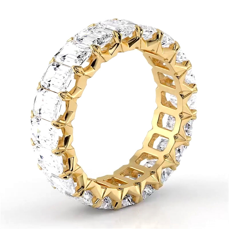6.0 ct Emerald Cut Diamond Eternity Band-VIRABYANI
