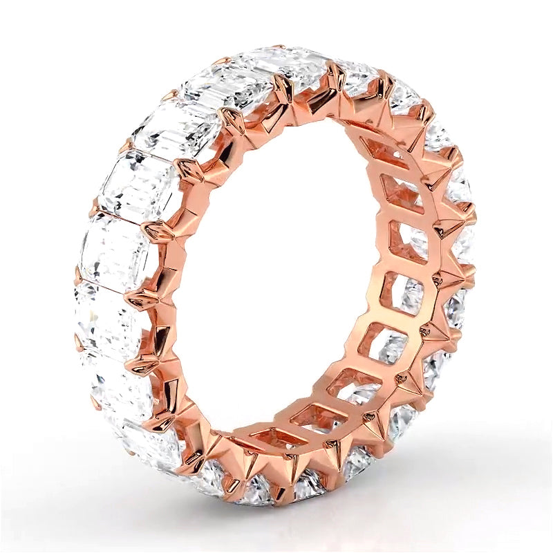 6.0 ct Emerald Cut Diamond Eternity Band-VIRABYANI