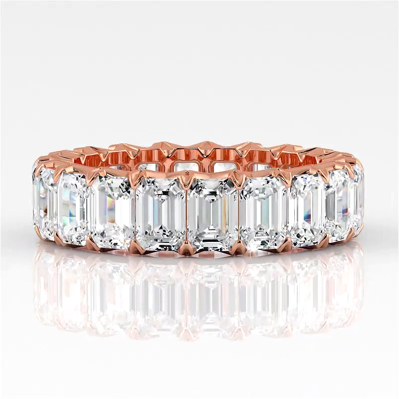 6.0 ct Emerald Cut Diamond Eternity Band-VIRABYANI