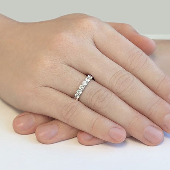 2.21 ct Round Diamond Eternity Wedding Band-VIRABYANI