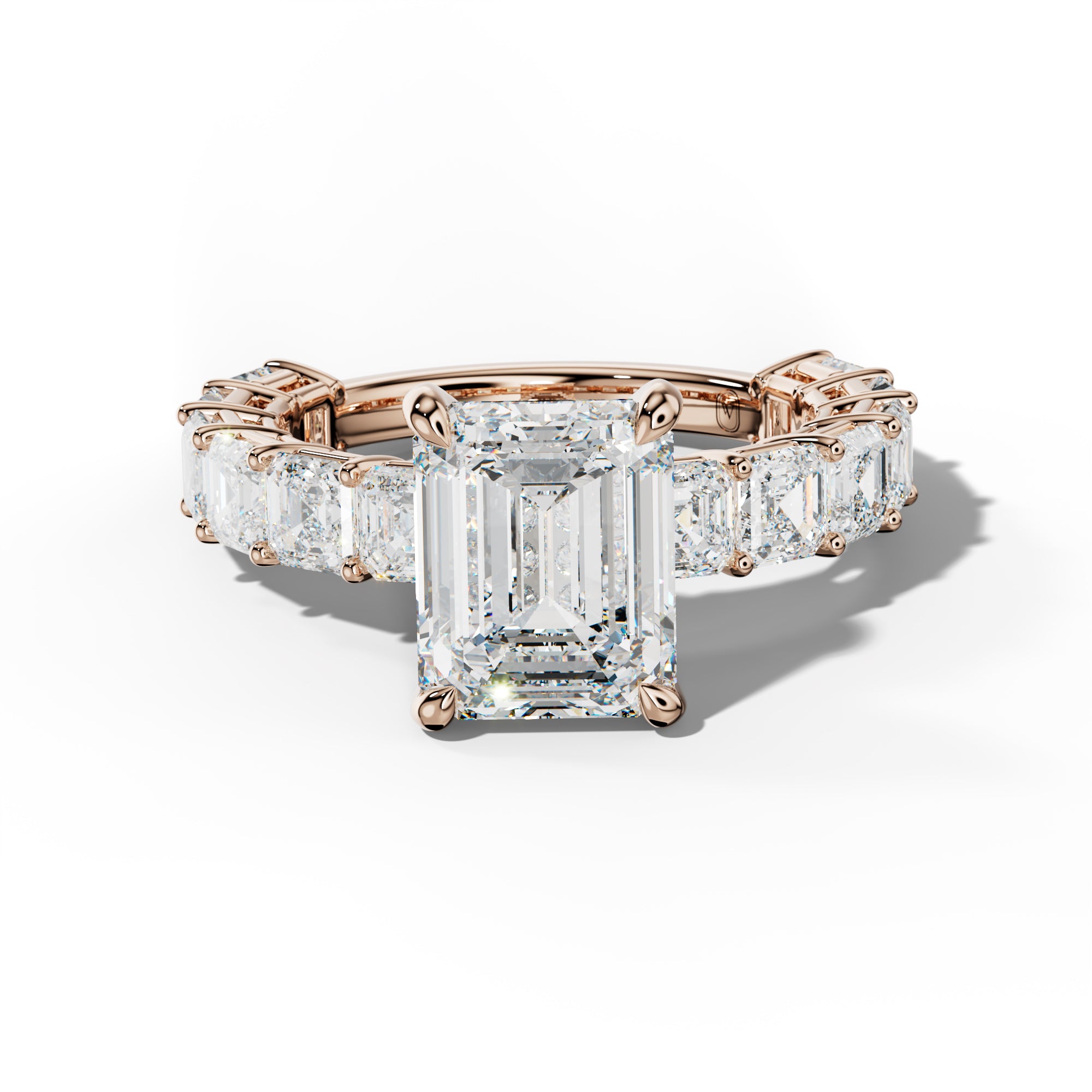 Demi Emerald Cut Engagement Ring With Asscher Side Stones