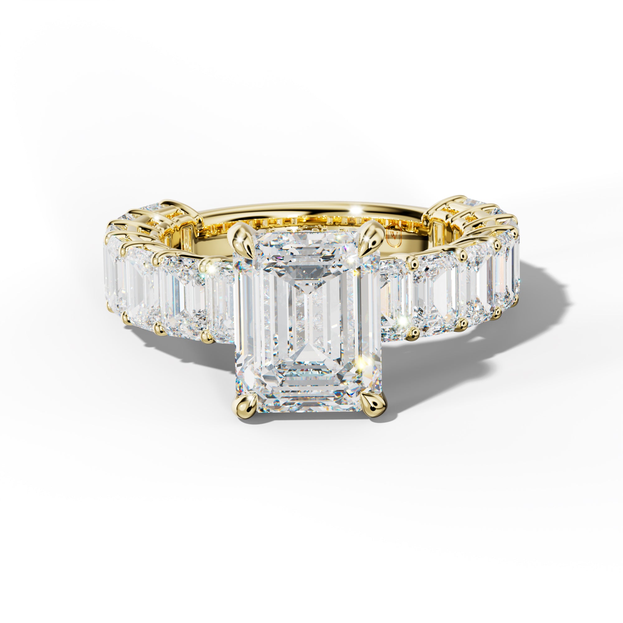 Mina Emerald Cut Engagement Ring With Emerald Cut Side Stones
