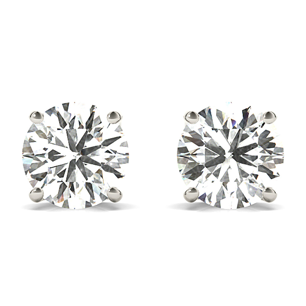 U Setting Four Prong Diamond Stud Earrings