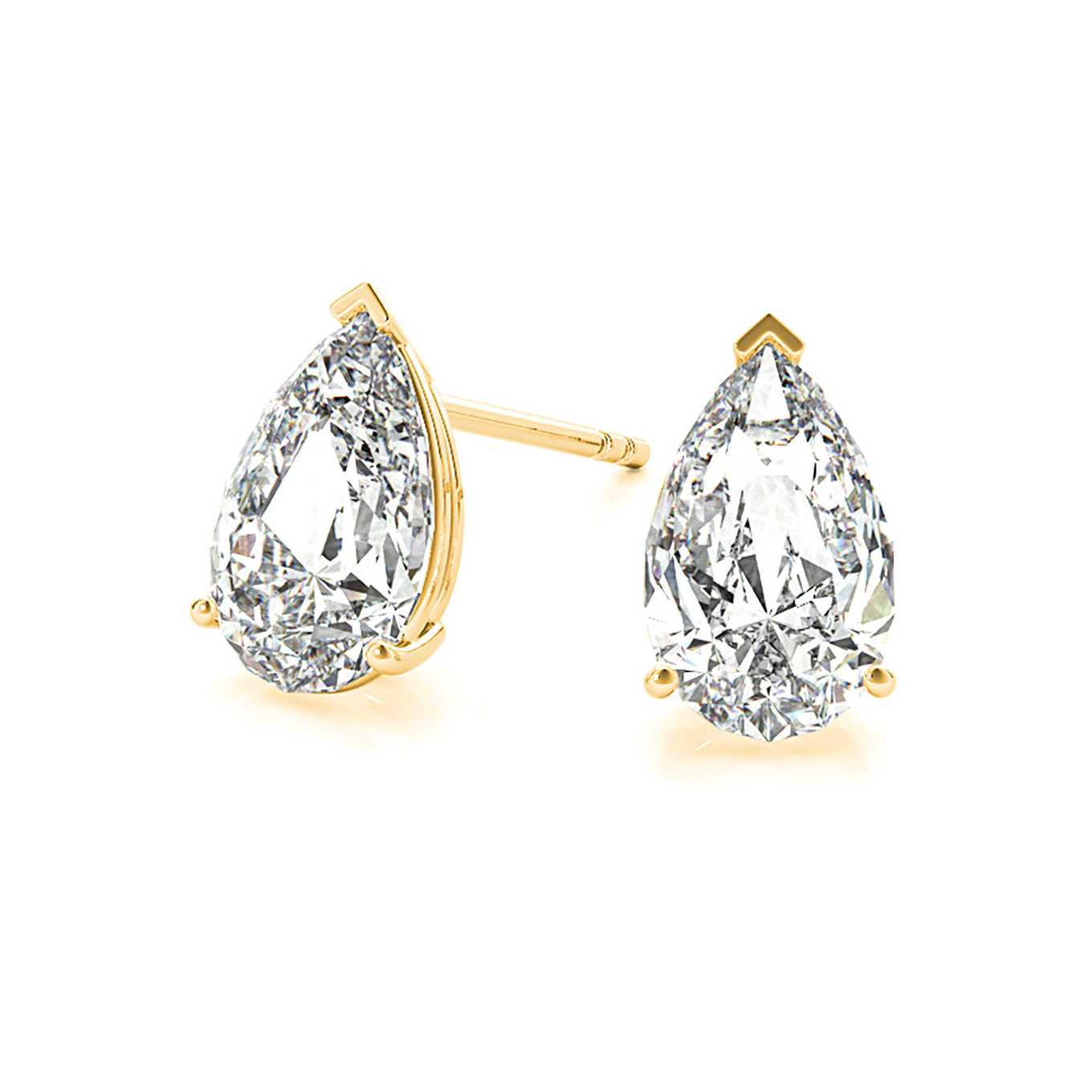 Classic Pear Shape Diamond Stud Earrings