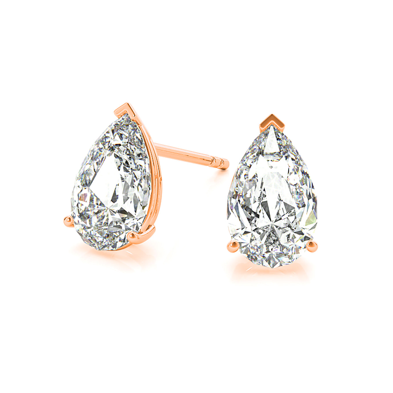 Classic Pear Shape Diamond Stud Earrings