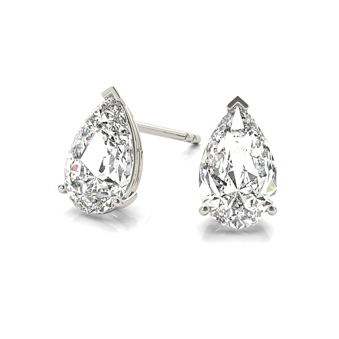 Classic Pear Shape Diamond Stud Earrings