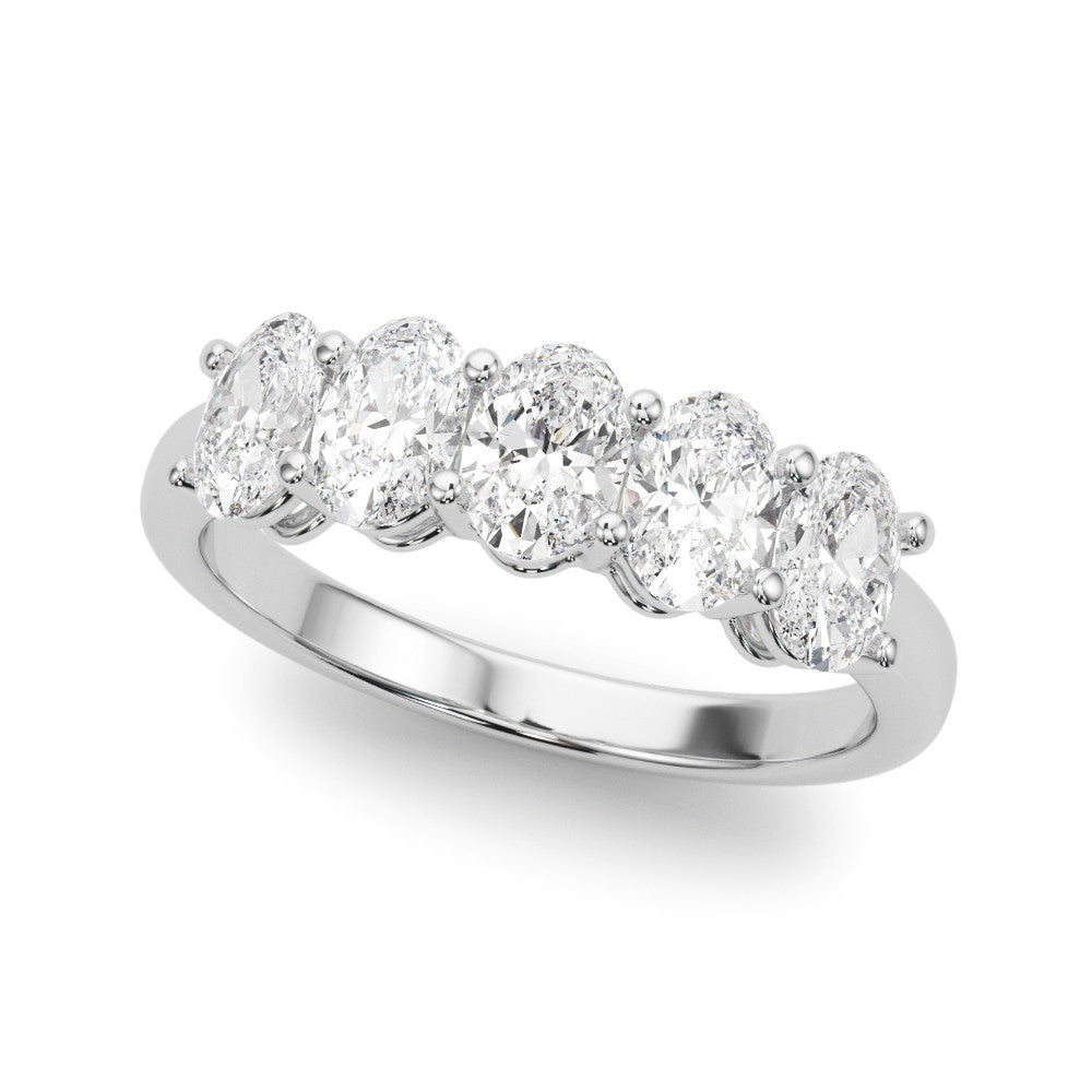 Five Stone 2.0 ct. Oval Diamond Anniversary Ring-VIRABYANI