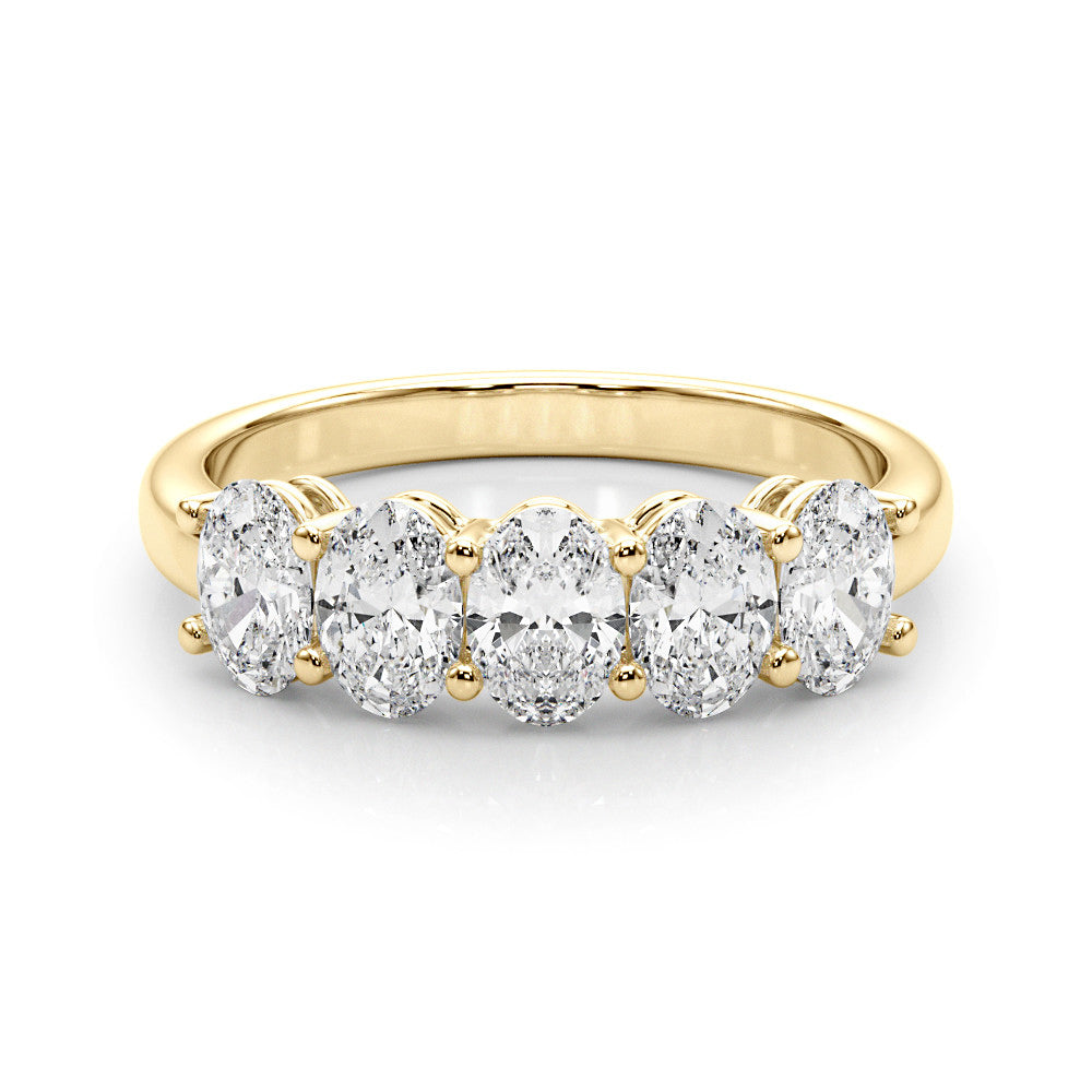 Five Stone 2.0 ct. Oval Diamond Anniversary Ring-VIRABYANI