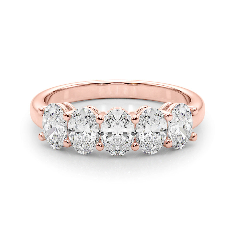 Five Stone 2.0 ct. Oval Diamond Anniversary Ring-VIRABYANI