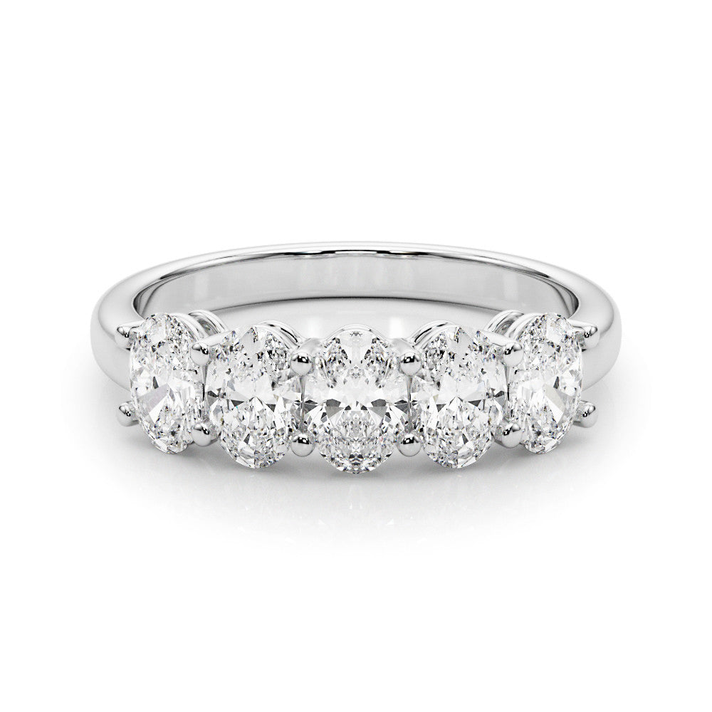 Five Stone 2.0 ct. Oval Diamond Anniversary Ring-VIRABYANI
