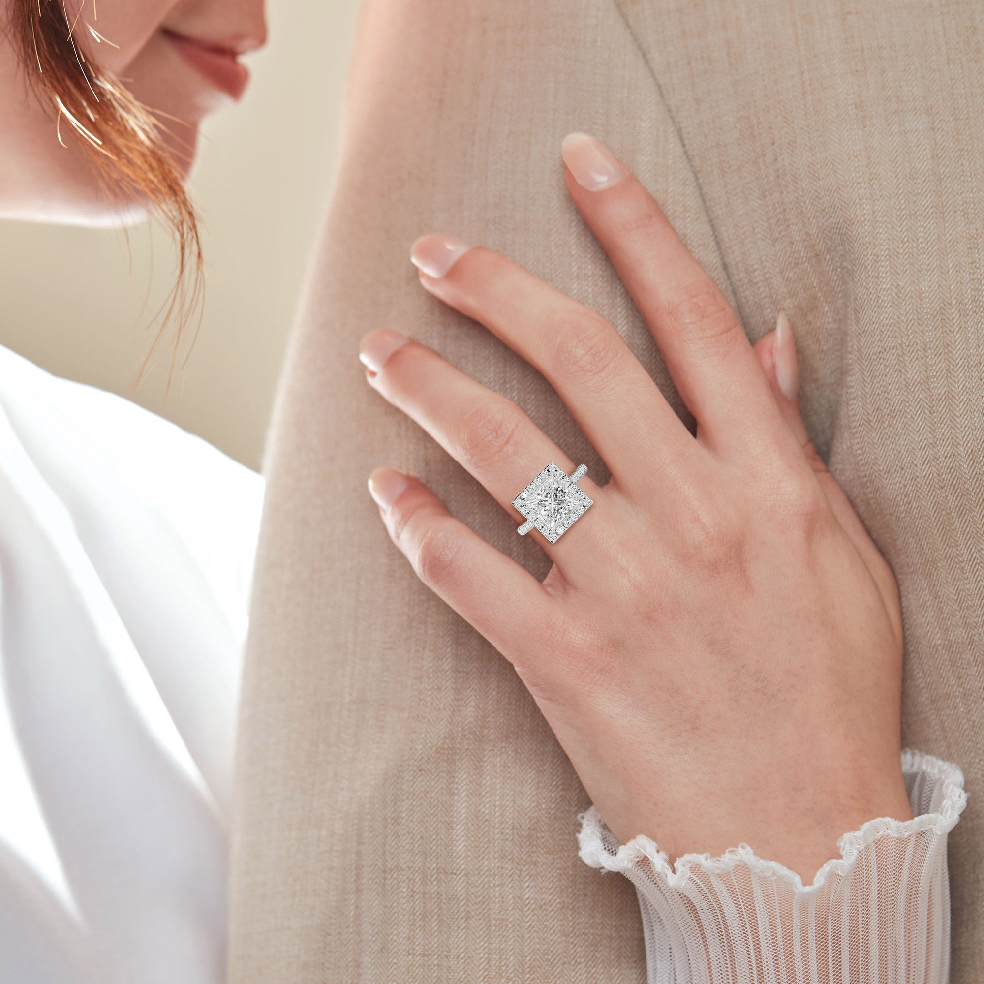 Madison Princess Cut Diamond Engagement Ring