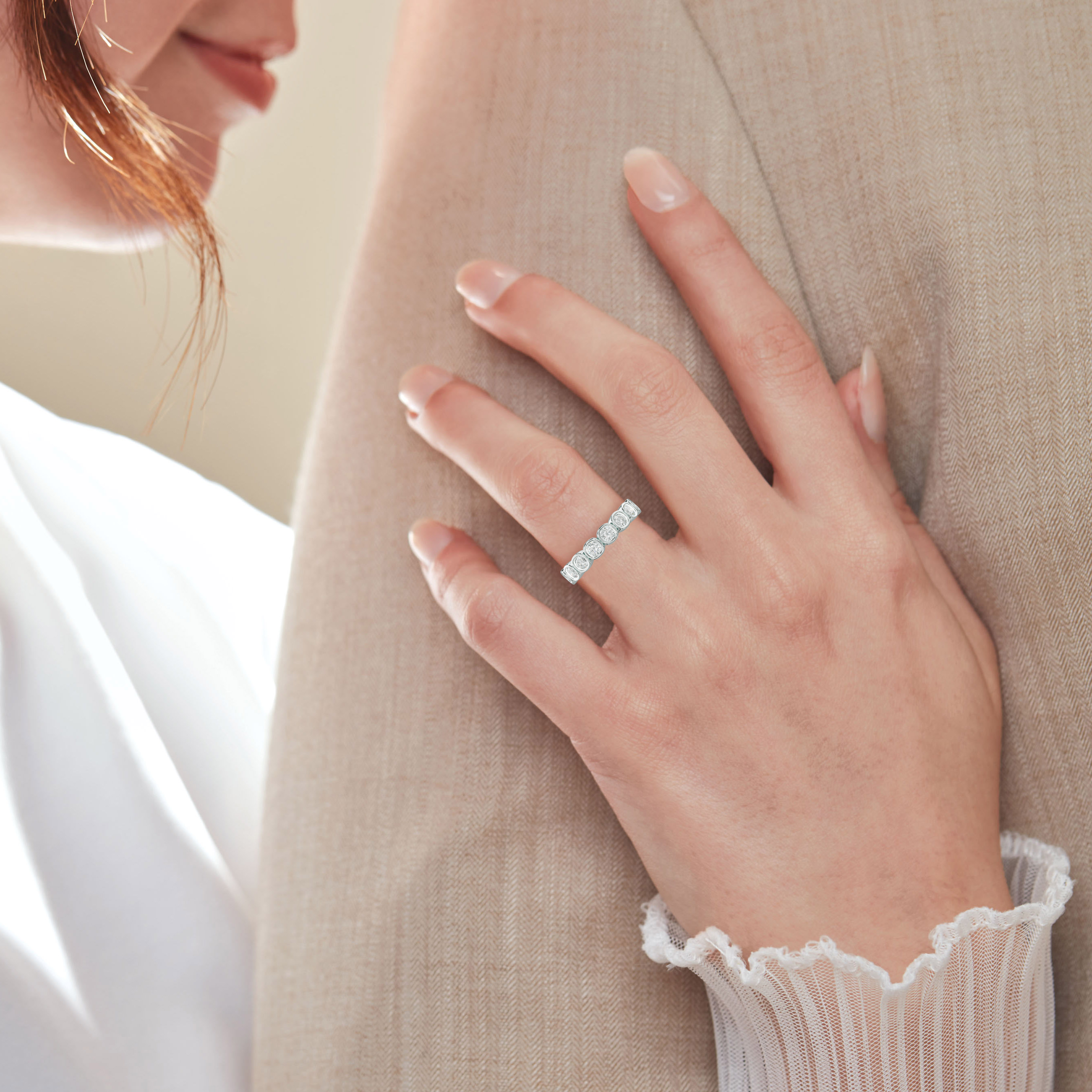 2.0 Carat Bezel Set Cushion Cut Diamond Anniversary Band