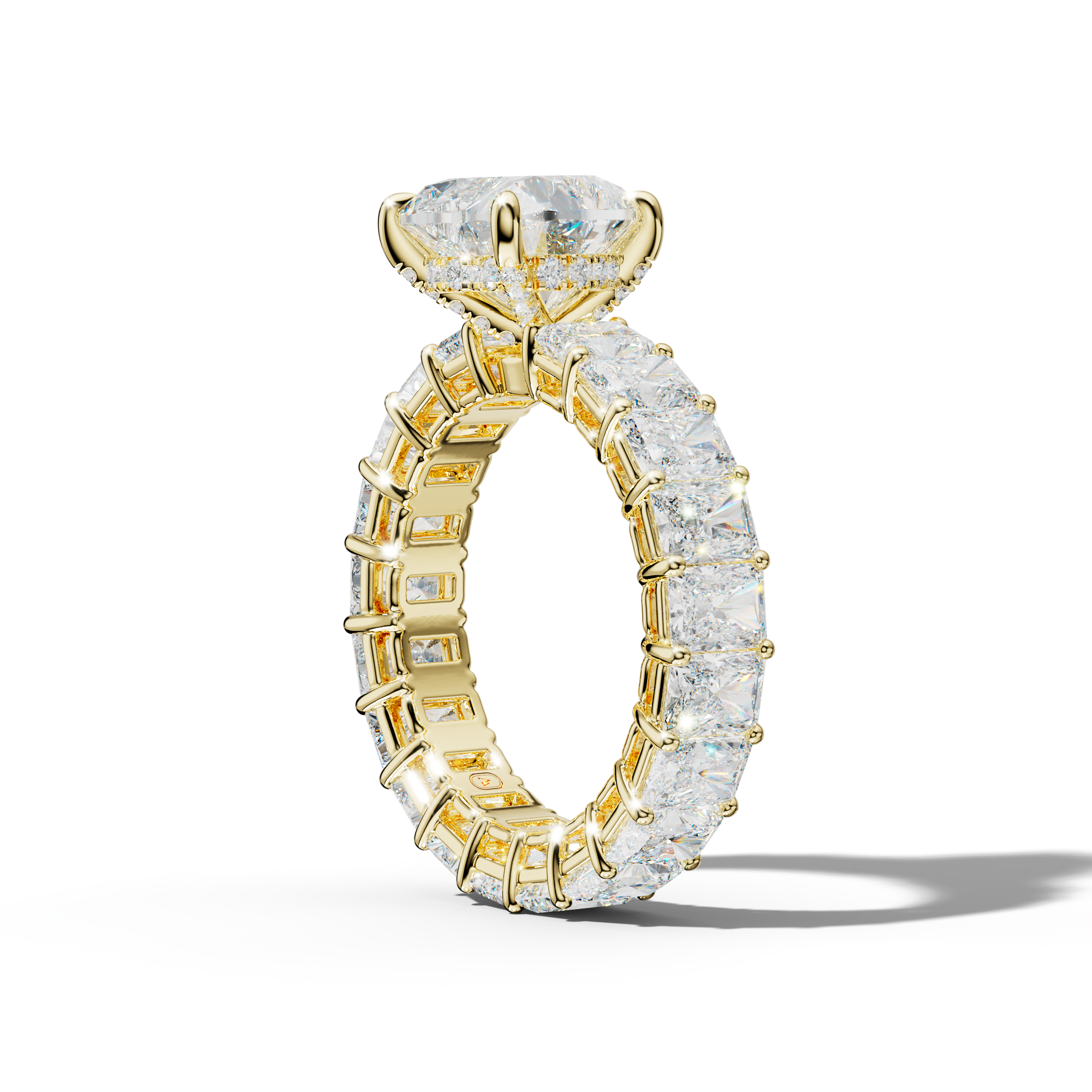 Soraya Heart Diamond Engagement Ring With Radiant Side Stones