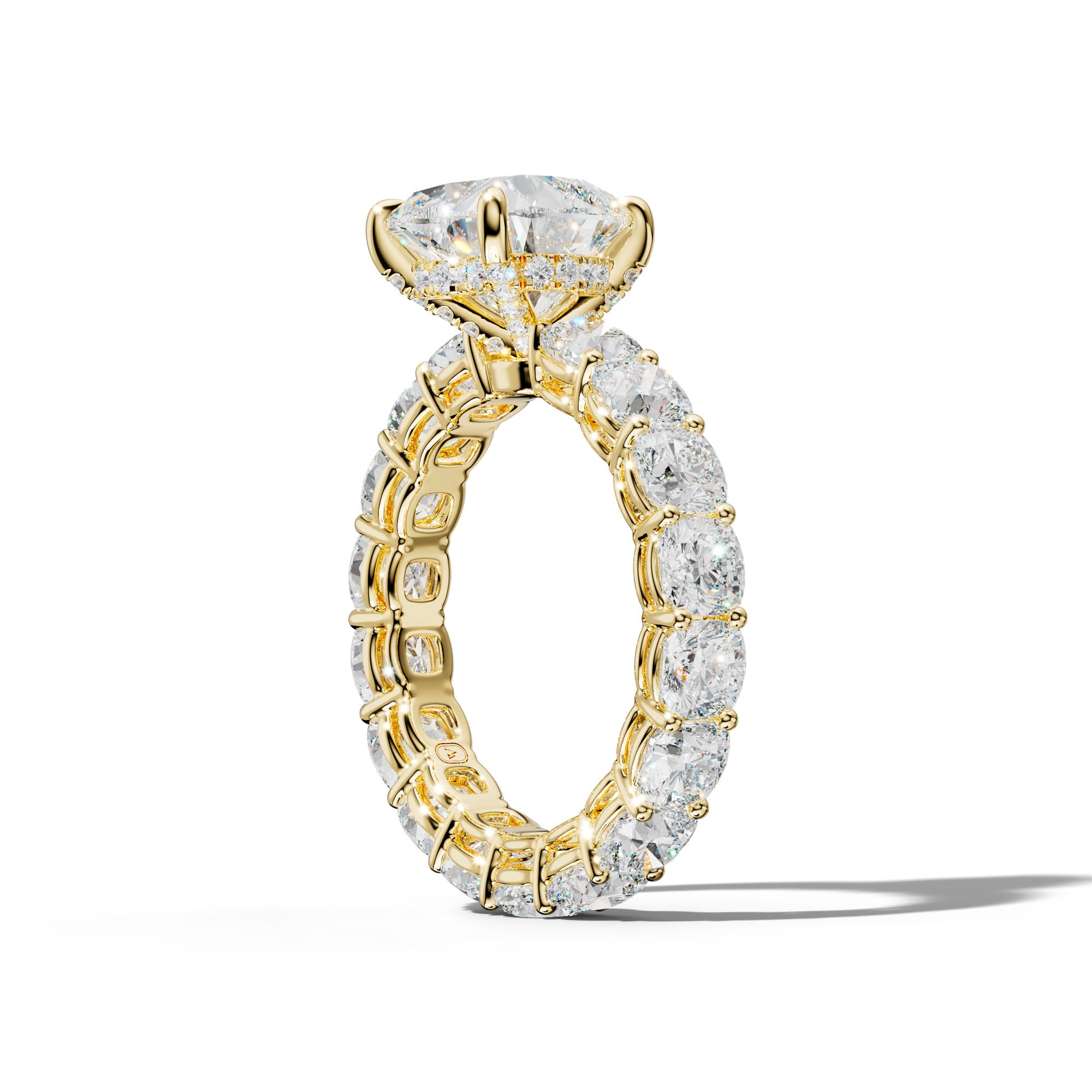 Celine Heart Diamond Engagement Ring With Cushion Side Stones