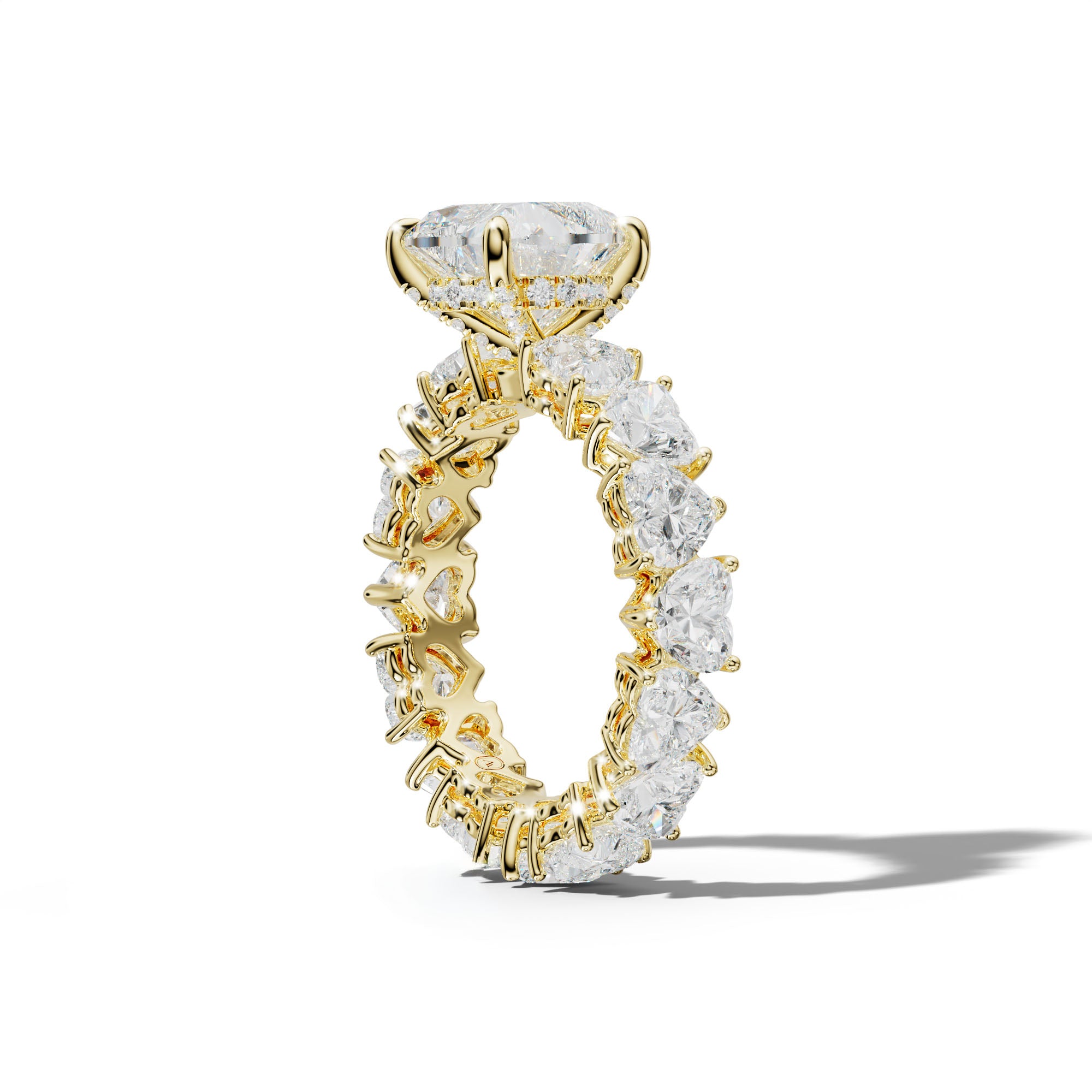 Melany Heart Diamond Engagement Ring With Heart Side Stones
