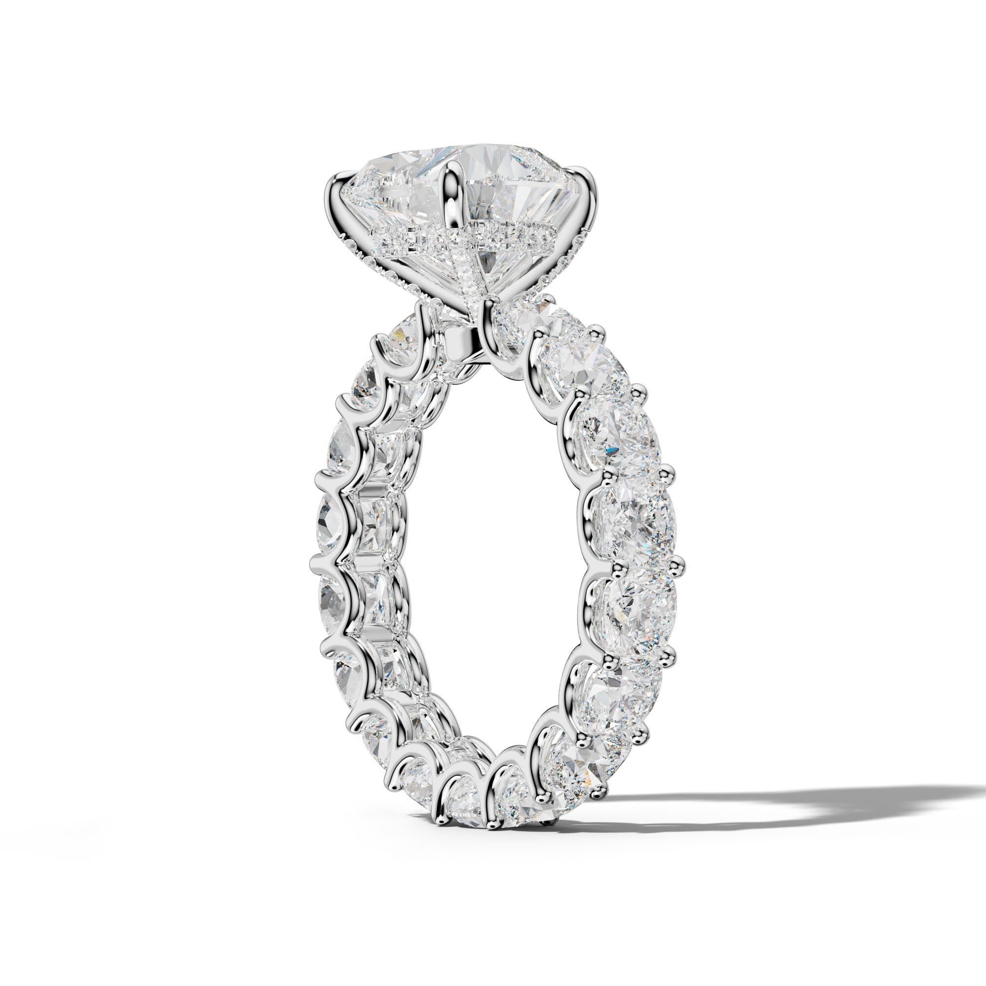 Karla Heart Diamond Engagement Ring With Cushion Side Stones