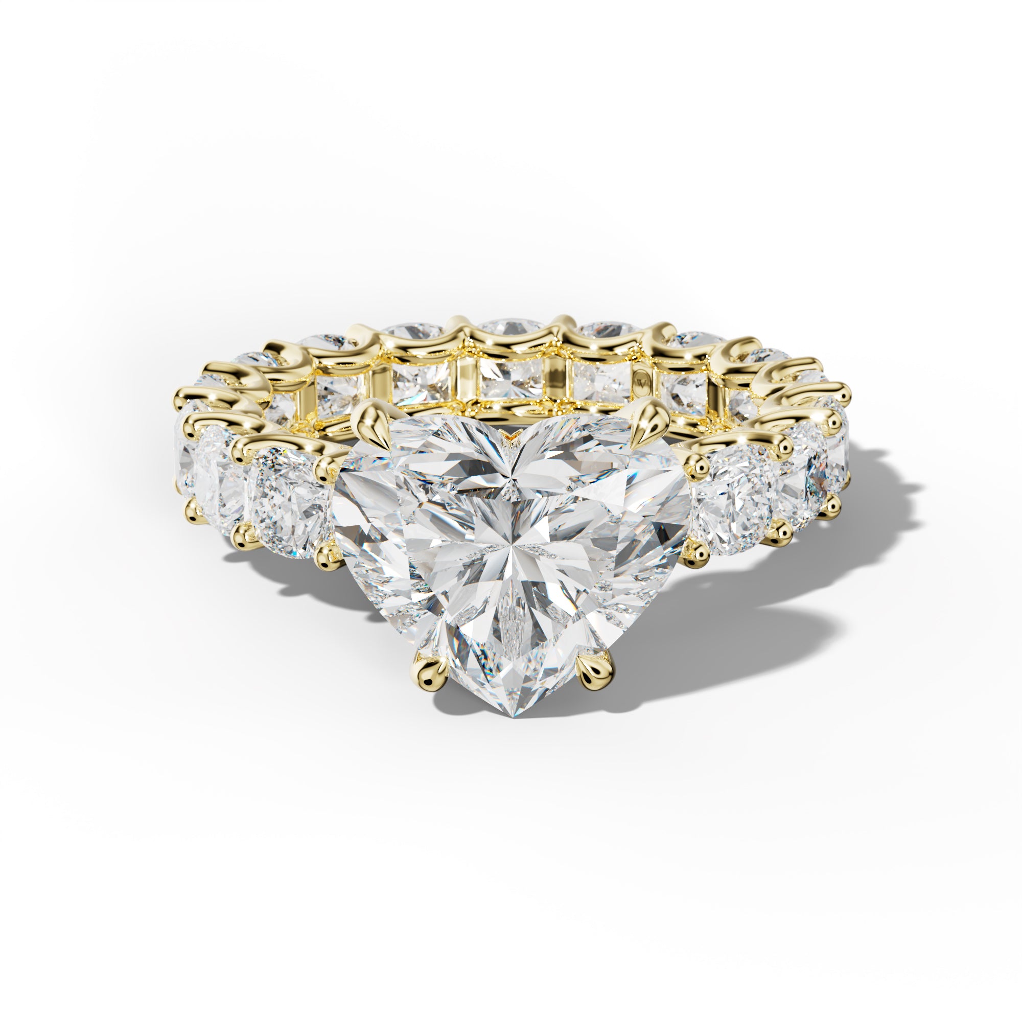 Karla Heart Diamond Engagement Ring With Cushion Side Stones