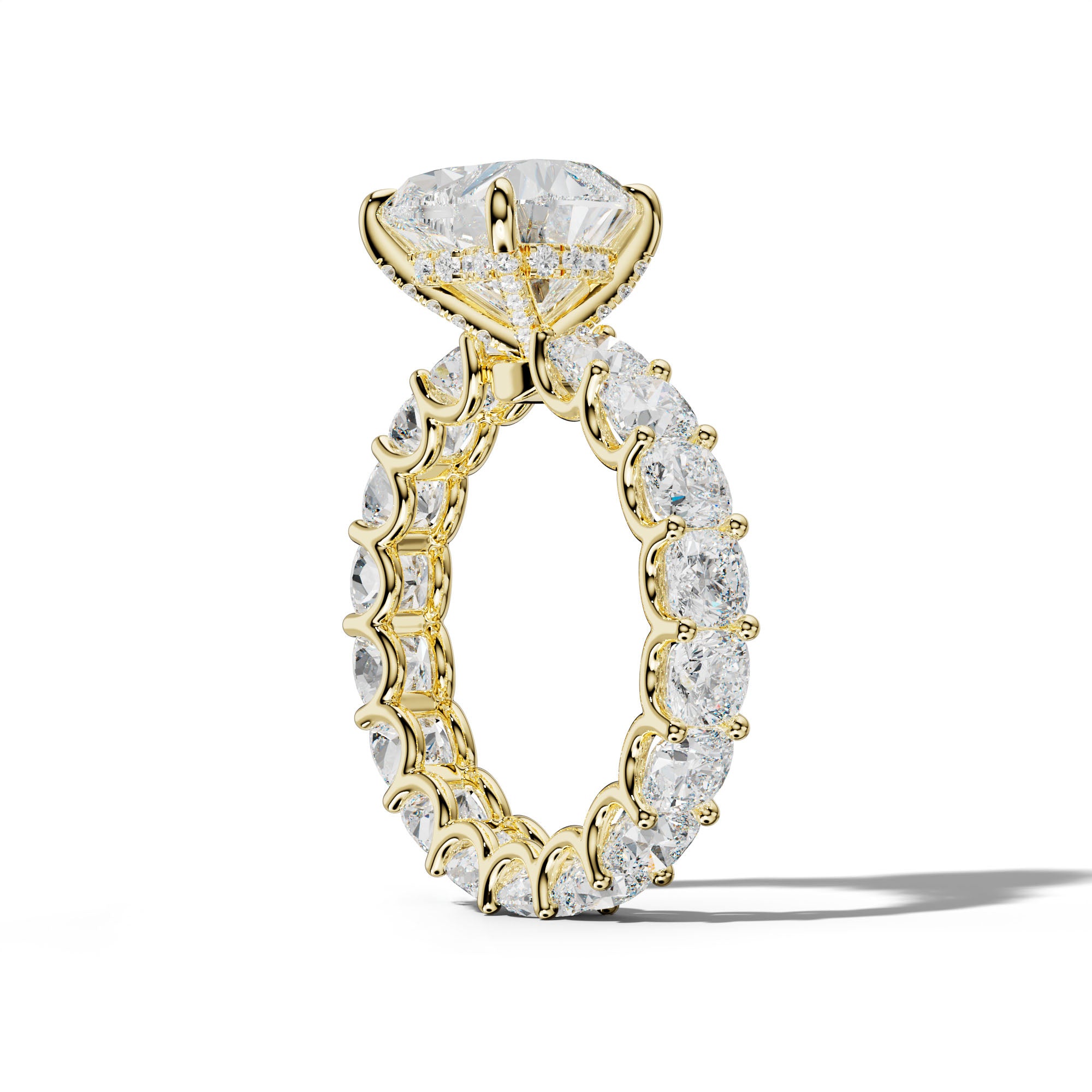 Karla Heart Diamond Engagement Ring With Cushion Side Stones