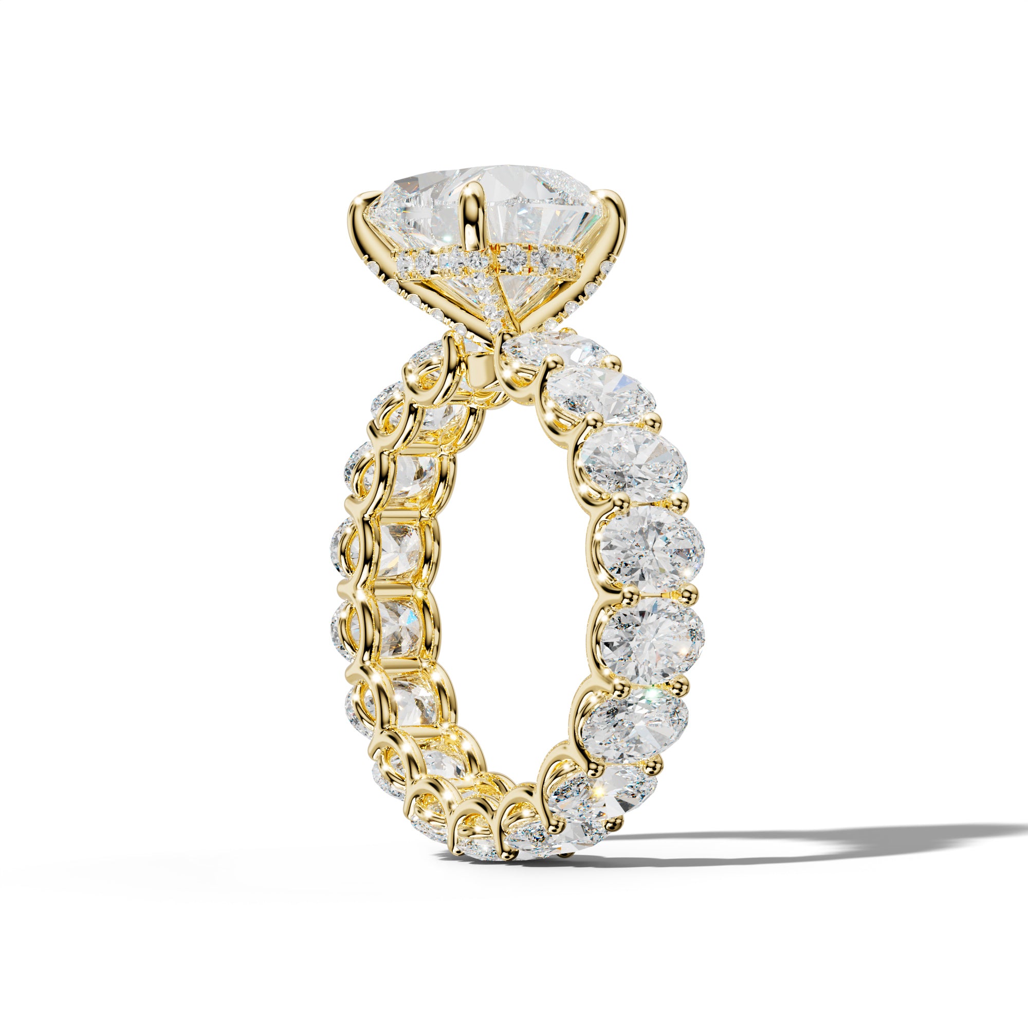 Helena Heart Diamond Engagement Ring With Oval Side Stones