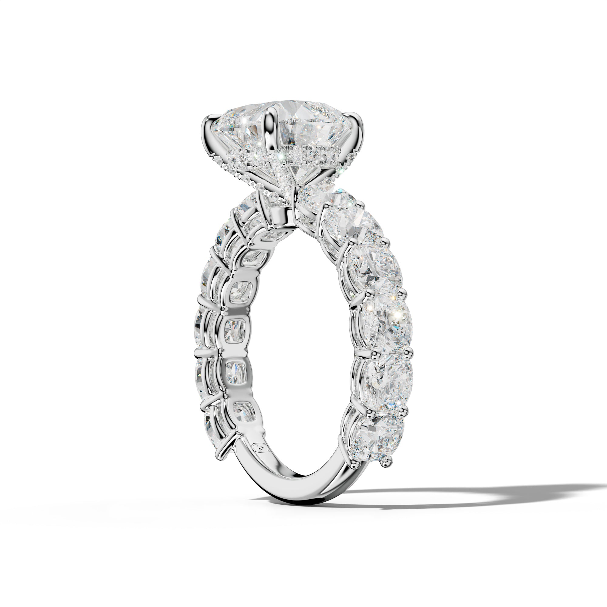 Bailey Heart Diamond Engagement Ring With Cushion Side Stones