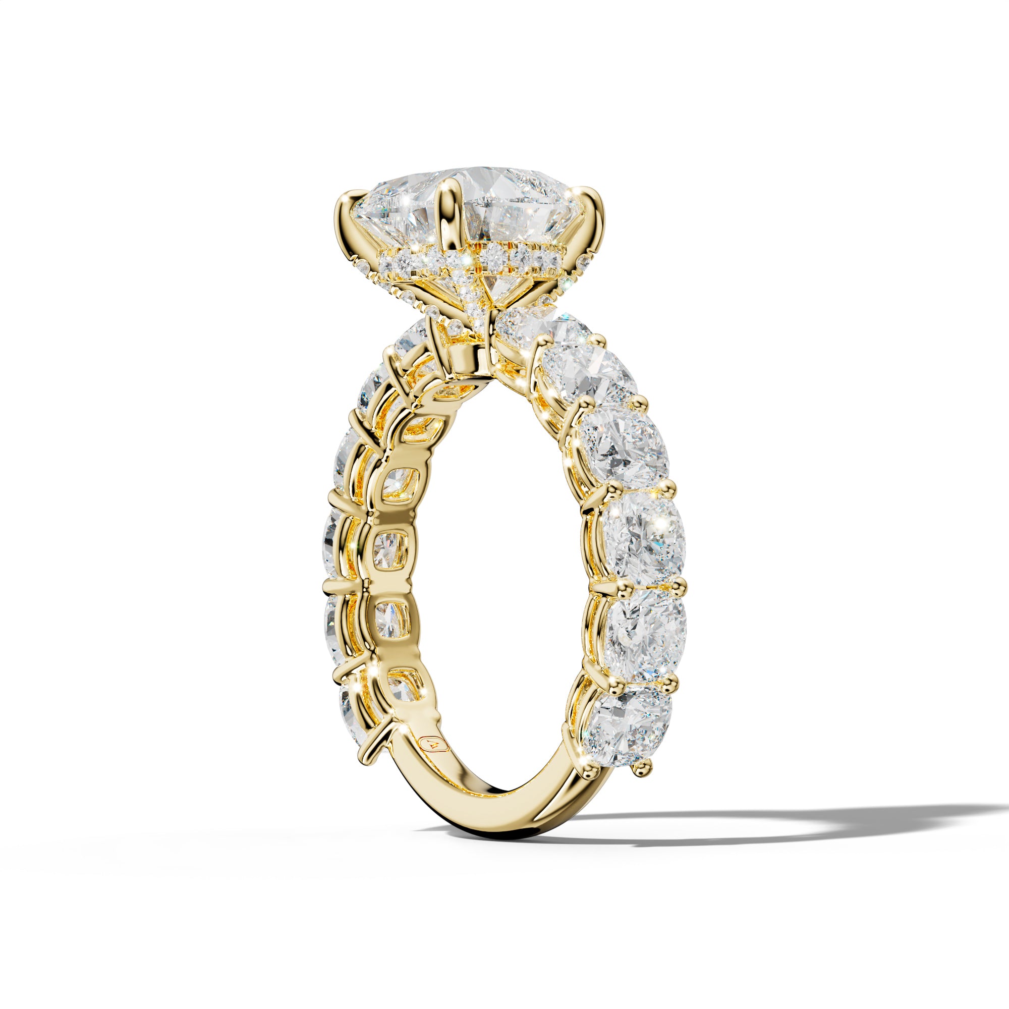 Bailey Heart Diamond Engagement Ring With Cushion Side Stones