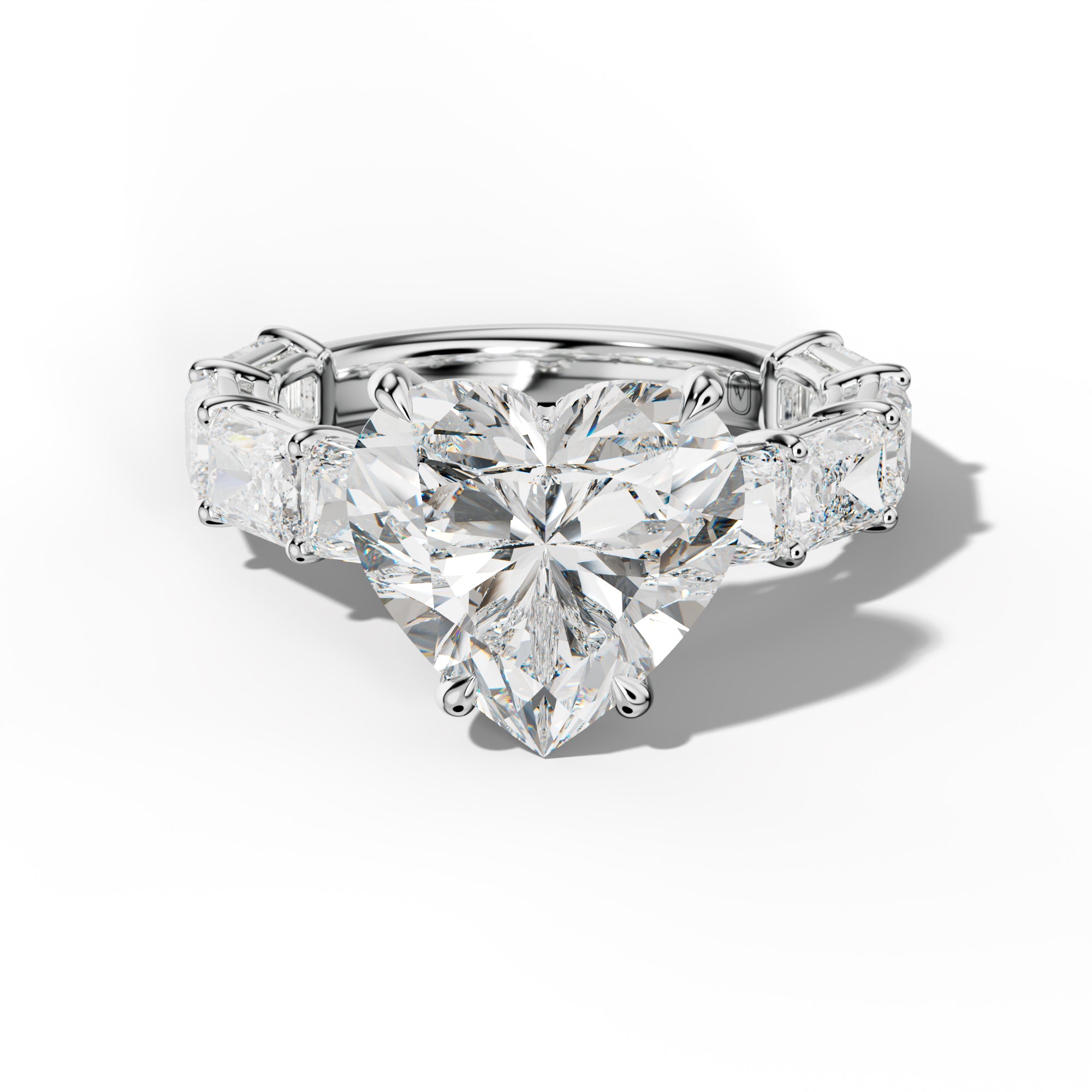 Raelynn Heart Diamond Engagement Ring With East West Radiant Side Stones