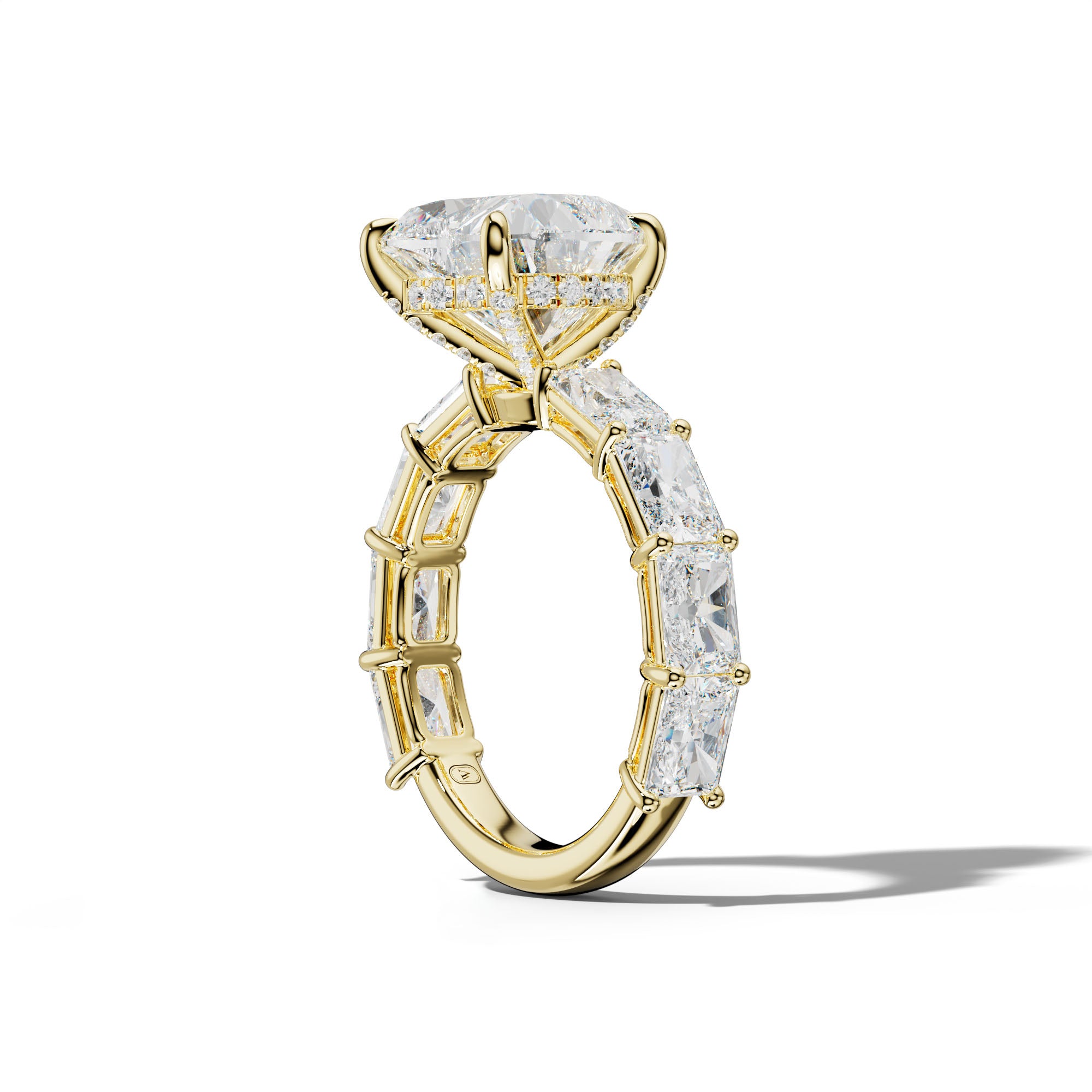 Raelynn Heart Diamond Engagement Ring With East West Radiant Side Stones