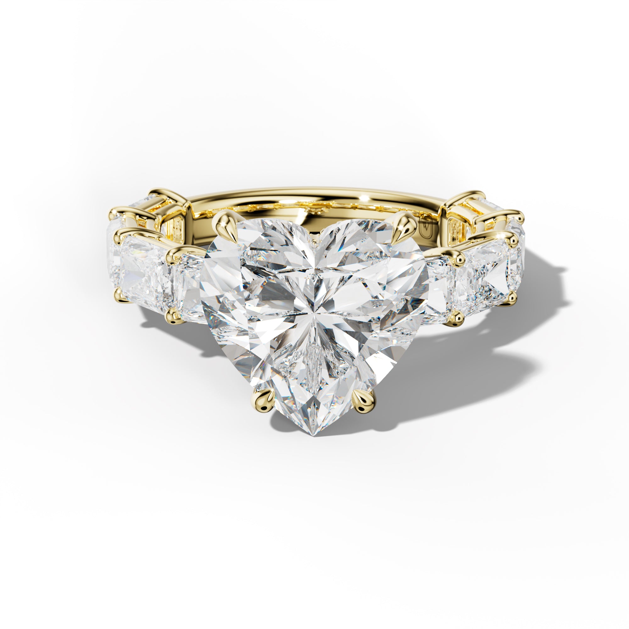 Raelynn Heart Diamond Engagement Ring With East West Radiant Side Stones