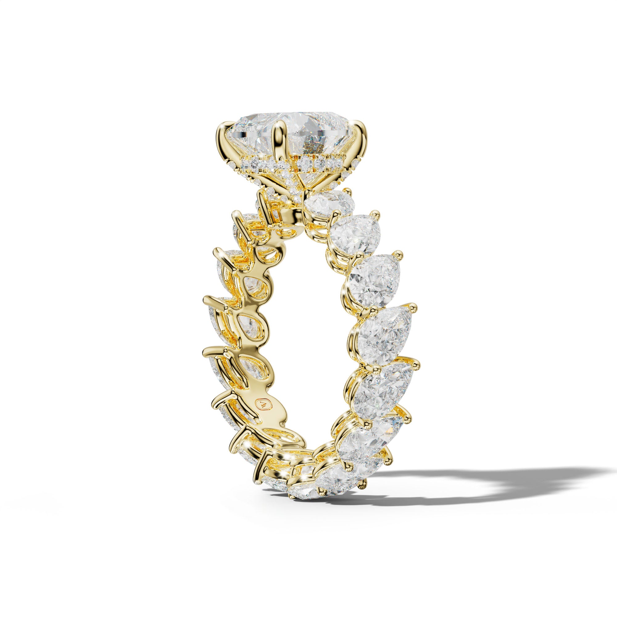 Quinn Heart Diamond Engagement Ring With Slanted Pear Side Stones