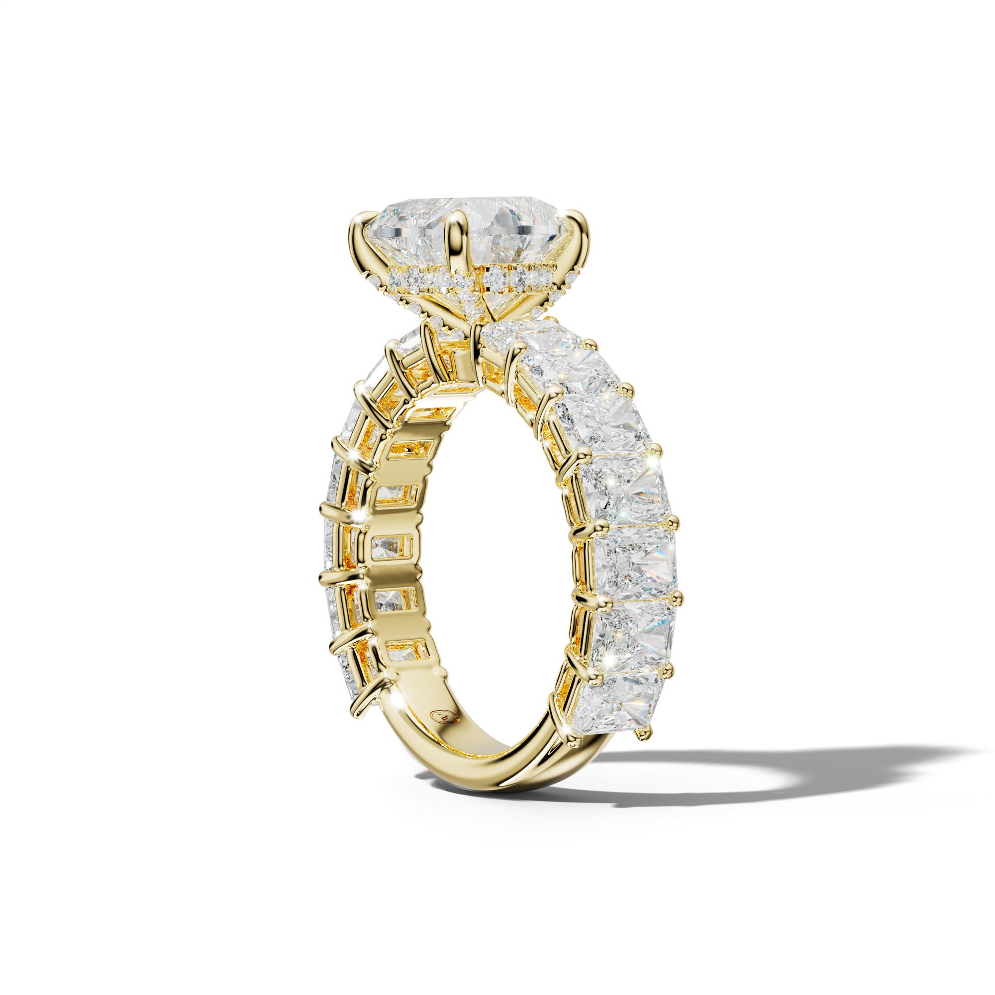 Naomi Heart Diamond Engagement Ring With Radiant Side Stones