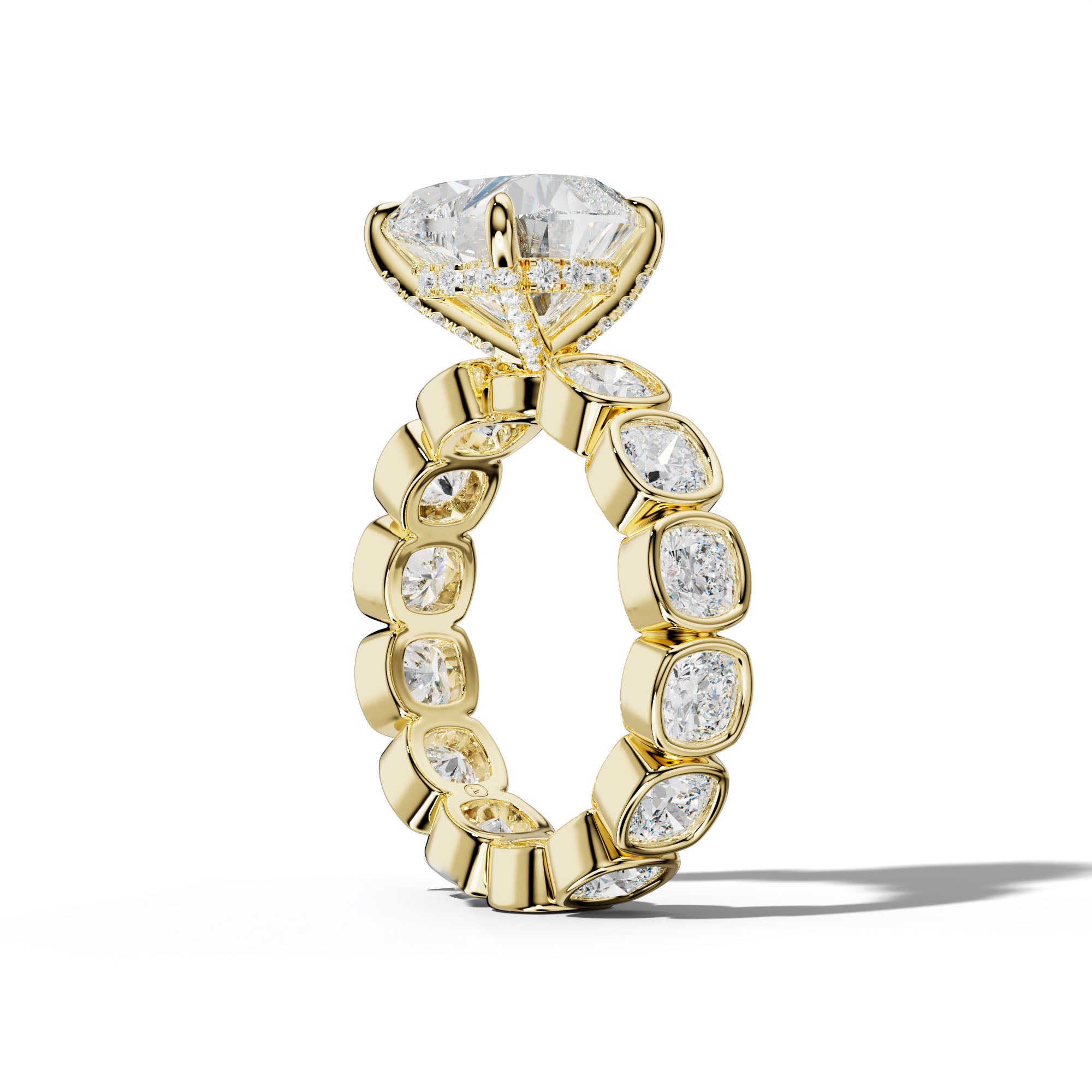 Emerson Heart Diamond Engagement Ring With Cushion Side Stones