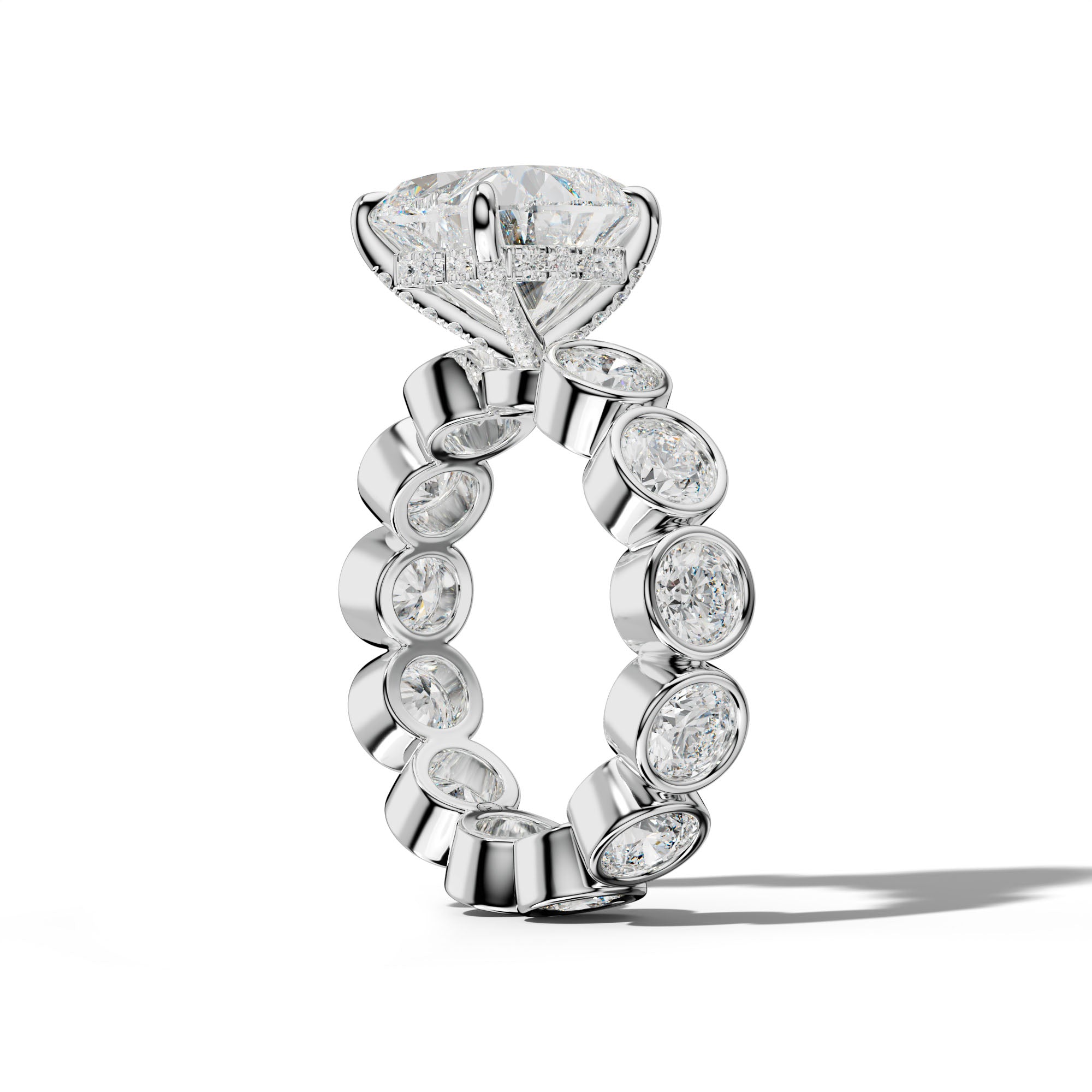 Maeve Heart Diamond Engagement Ring With Round Side Stones