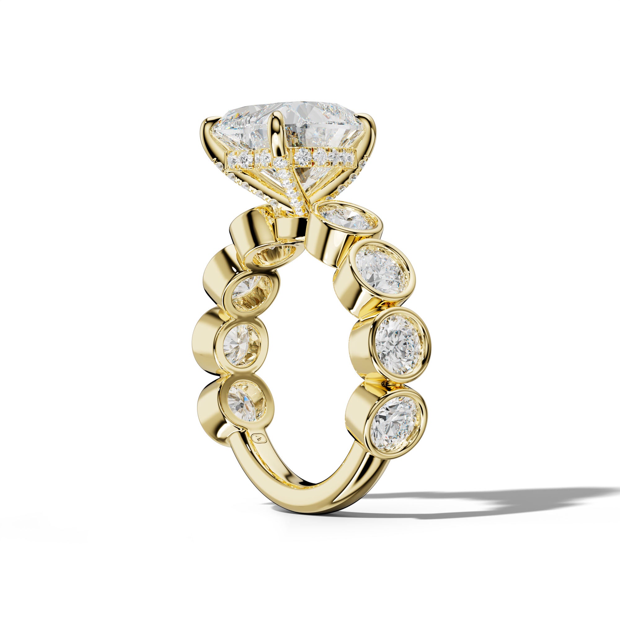 Raegan Heart Diamond Engagement Ring With Round Side Stones
