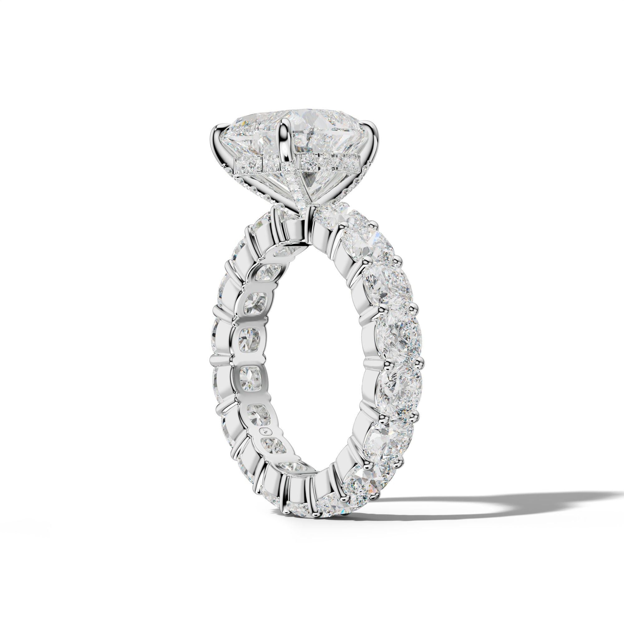 Teagan Heart Diamond Engagement Ring With Cushion Side Stones