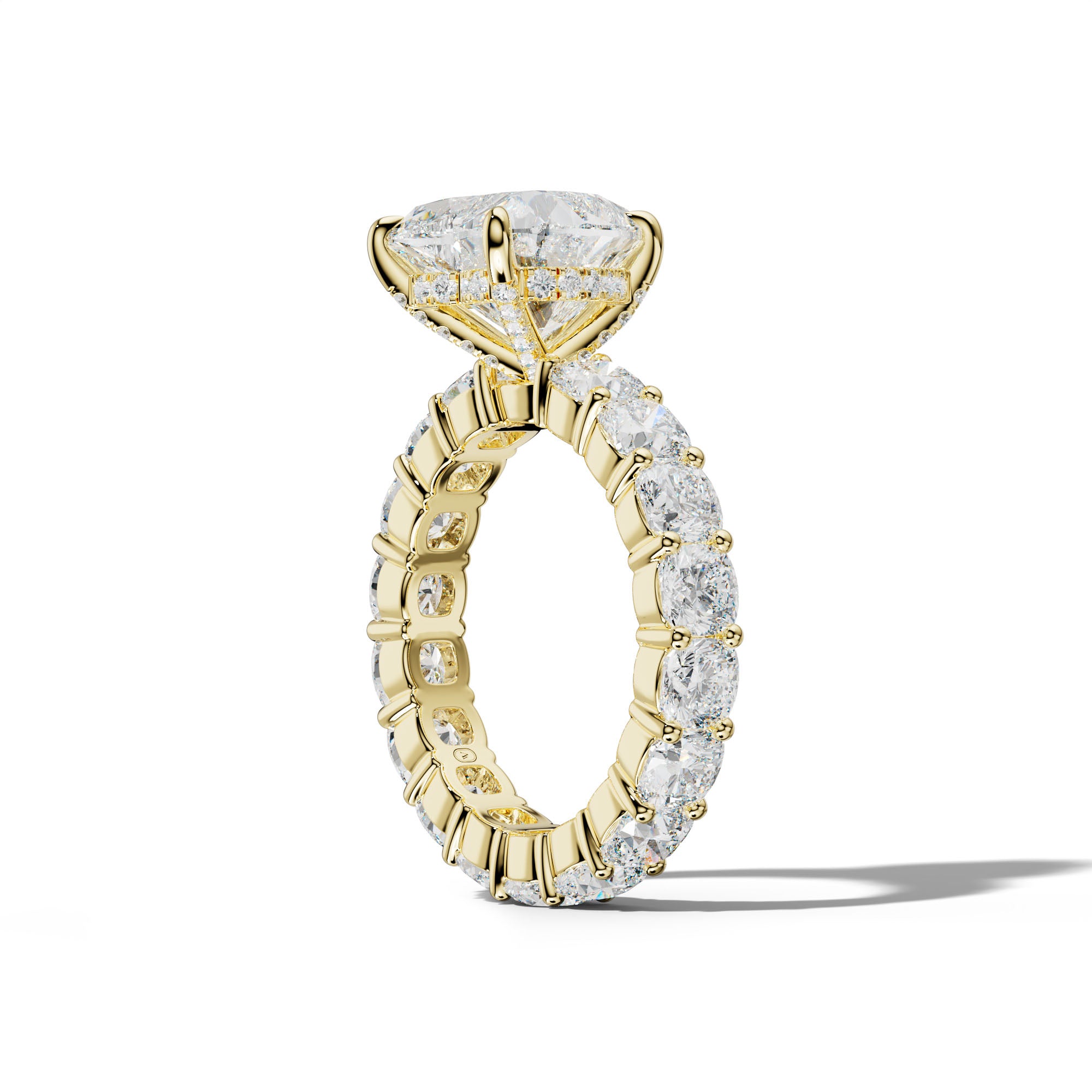 Teagan Heart Diamond Engagement Ring With Cushion Side Stones