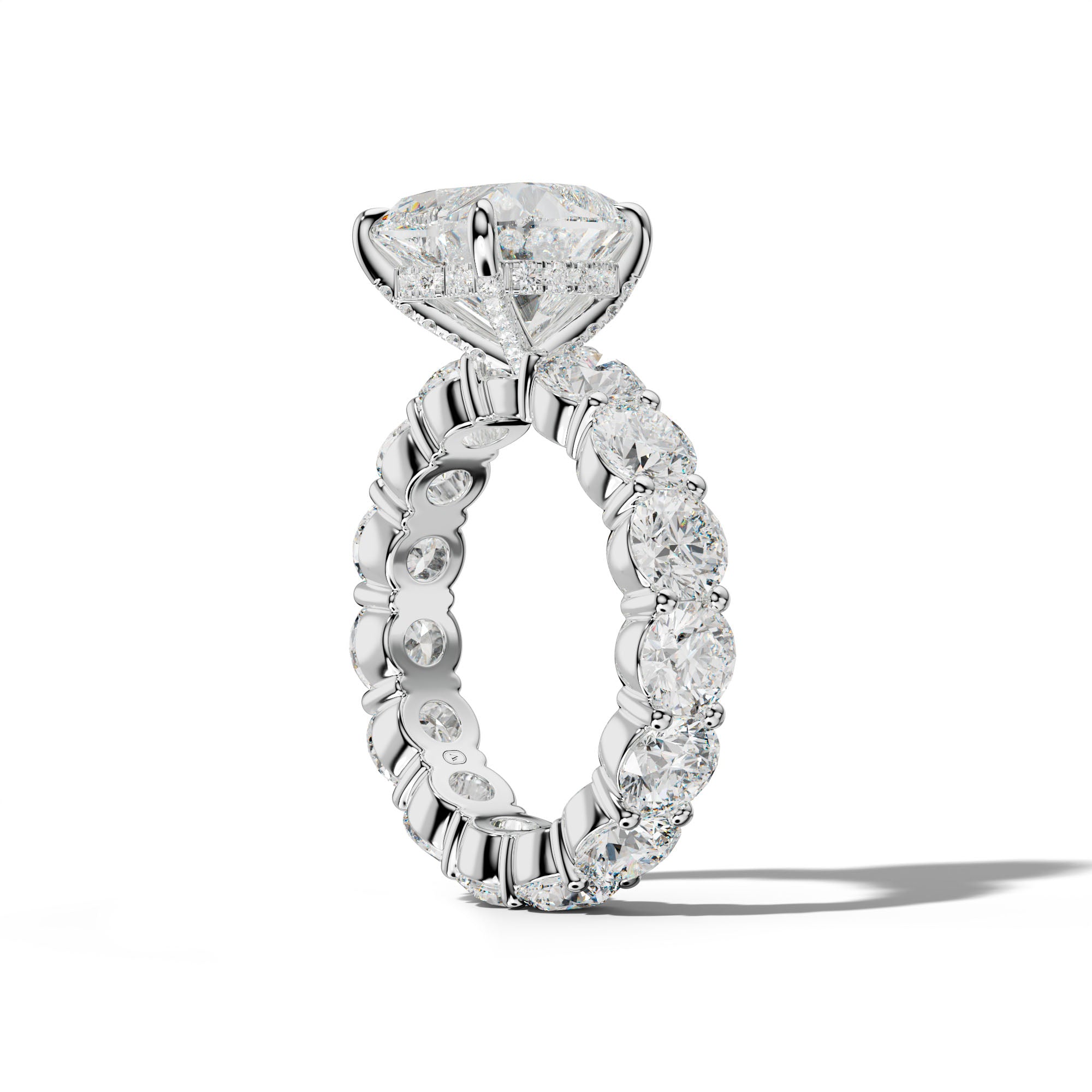 Fernanda Heart Diamond Engagement Ring With Round Side Stones