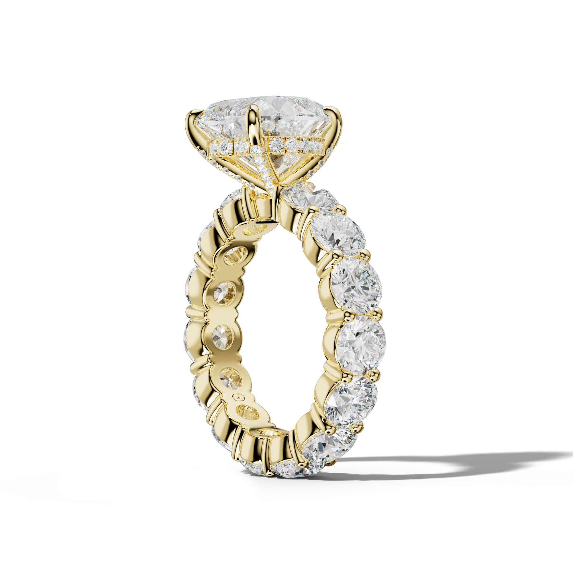 Fernanda Heart Diamond Engagement Ring With Round Side Stones